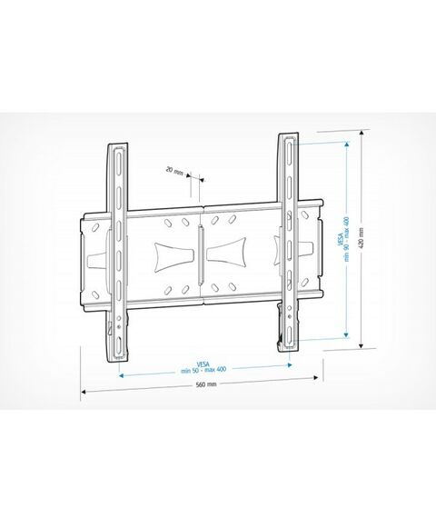 Крепеж для аудио-видео техники: Кронштейн Holder LCDS-5070 Диагональ 37–55", нагрузка до 45 кг, стандарт крепления Vesa 200х200, 200х300, 300х300, 400х200, 400х400, расстояние от стены 20 мм фотографии