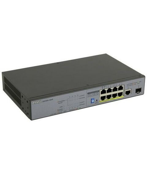 Сетевое оборудование: Неуправляемый коммутатор ZyXEL GS1300-10HP 8UTP 1000Mbps PoE+  + 1Combo 1000BASE-T/SFP фотографии