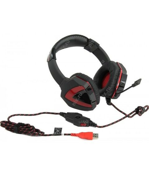 Наушники и гарнитуры: Наушники с микрофоном A4-Tech Bloody G501 Black-Red шнур 2.2м, USB, с регулятором громкости фотографии