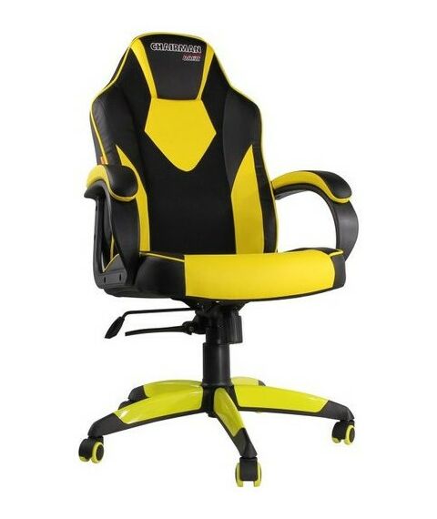 Стулья и кресла: Кресло игровое Chairman Game 17 экопремиум чёрный/жёлтый [7028515] фотографии