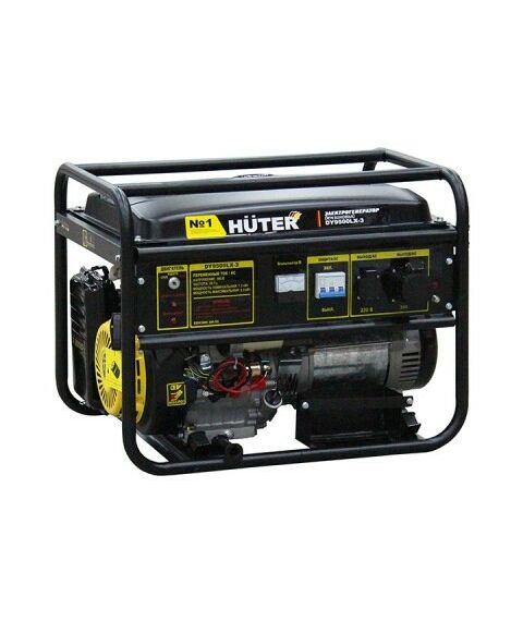 Электростанции: Электрогенератор Huter DY9500LX-3 резервный, топливо - бензин, 0.8 кВт, 220 В / 380 В, бак - 25 л фотографии