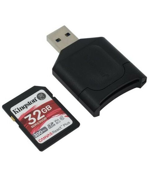 Secure Digital карты: Карта памяти Kingston 32Gb SDHC V90 UHS-II U3 + Card Reader [MLPR2/32GB] фотографии