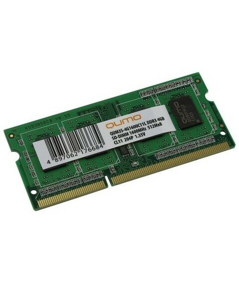 Память для ноутбуков: Модуль памяти QUMO 4Gb DDR3 SODIMM <PC3-12800> CL11 for NoteBook [QUM3S-4G1600C11L] фотографии