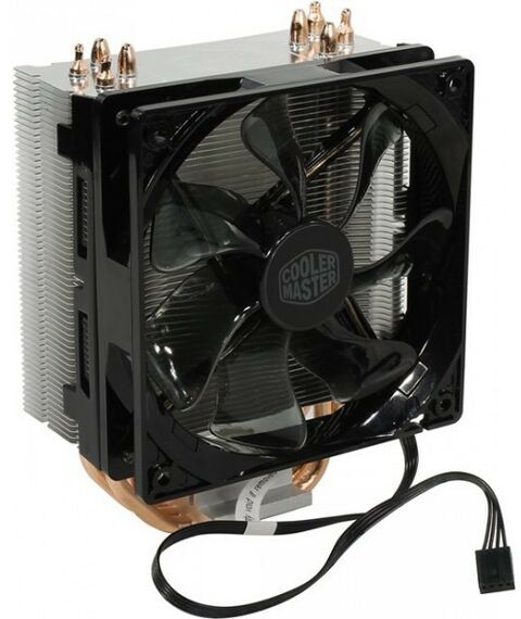 Вентиляторы и охлаждение: Кулер для процессора Cooler Master Hyper 212 LED 4пин, 775/1155/1366/2011/AM2-FM1, 9-31дБ, 600-1600об/мин, тепл.тр. [RR-212L-16PR-R1] фотографии