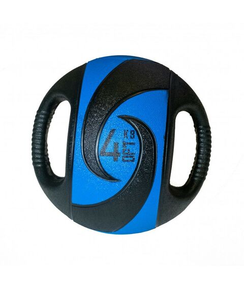 Фитнес оборудование: Мяч тренировочный (медицинбол) с хватами Original FitTools FT-DHMB-04 4 кг фотографии