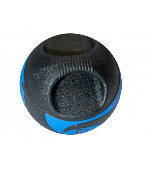 Фитнес оборудование: Мяч тренировочный (медицинбол) с хватами Original FitTools FT-DHMB-04 4 кг фотографии