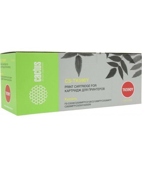 Для Kyocera: Картридж Cactus CS-TK590Y Yellow для Kyocera FS-C2026/2126/2526/2626/5250 фотографии