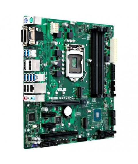 Материнские платы: Материнская плата Asus PRIME Q270M-C LGA1151 <Q270> PCI-E Dsub+DVI+HDMI+DP GbLAN SATA MicroATX 4DDR4 RTL фотографии