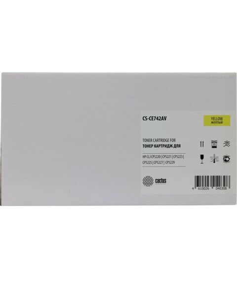 Для HP (совместимые): Картридж Cactus CS-CE742AV Yellow для HP LJ CP5220/21/23/27/29 фотографии