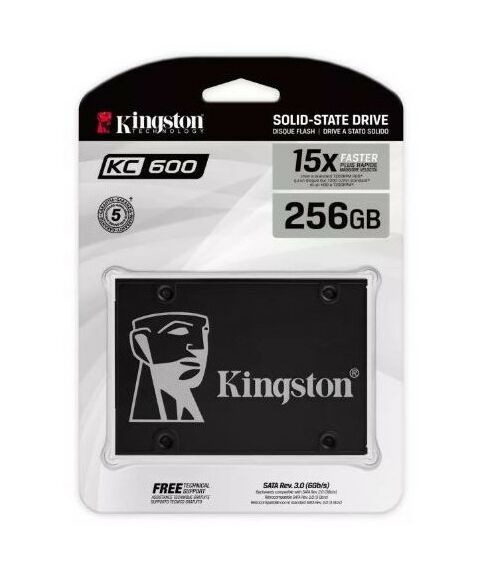 SSD-накопители: SSD-накопитель Kingston 256 Gb KC600 SATA 6Gb/s 2.5" 3D TLC [SKC600/256G] фотографии