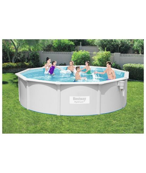 Бассейны: Бассейн стальной BestWay Hydrium 460 х 120 см песчаный фильтр-насос, лестница, подстилка, тент [56384] фотографии