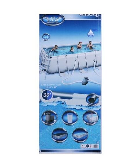 Бассейны: Каркасный бассейн BestWay Power Steel 549х274х122 см фильтр насос лестница тент подстилка [56465] фотографии