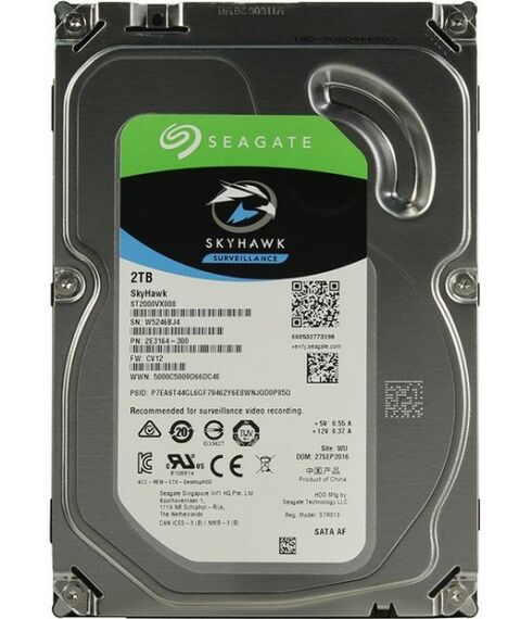 Жесткие диски: Жесткий диск Seagate 2Tb SkyHawk SATA 6Gb/s 3.5" 64Mb [ST2000VX008] фотографии