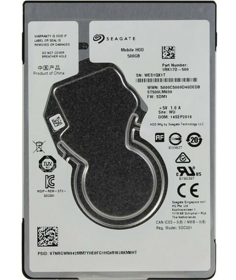 Жесткие диски для ноутбуков: Жесткий диск для ноутбука Seagate 500 Gb Mobile HDD SATA 6Gb/s 2.5" 5400rpm 128Mb [ST500LM030] фотографии