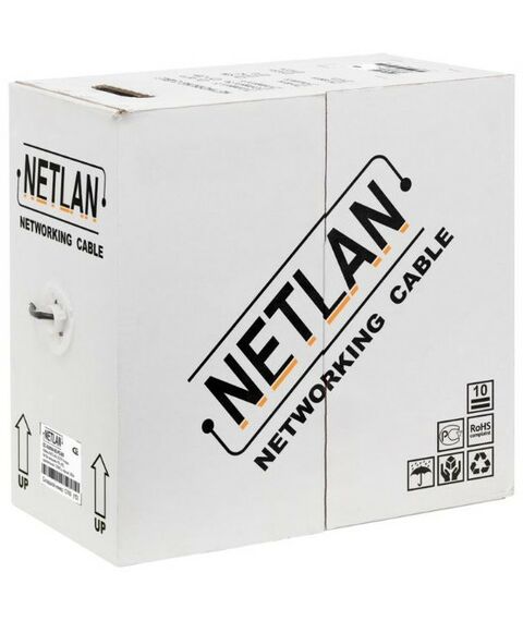 Кабель и разъемы: Кабель Netlan EC-UU004-5E-PVC-BL U/UTP 4 пары, Кат.5e (Класс D), 100МГц, одножильный, BC (чистая медь), внутренний, PVC нг(B), синий, 305м фотографии