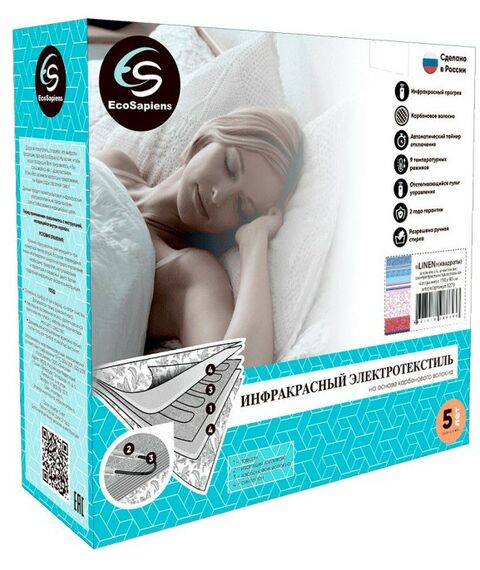 Электропростыни и одеяла: Электропростынь EcoSapiens S279 Linen квадраты, 150 * 90 см фотографии