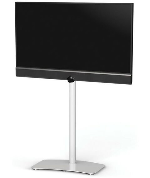 Тумбы и стойки для телевизоров: Стойка под телевизор Sonorous PL 2800 WHT-WHT 1 полка, крепеж для ТВ, max нагрузка 30кг, поворот 35o, 1380х650х450мм  (ВхШхГ),  белое стекло / белые ножки фотографии