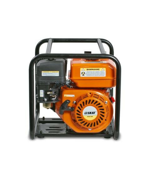 Мотопомпы: Мотопомпа SKAT МПБ-600 600 л/мин, высота подъема 30 м, глубина 8 м, 50х50мм, вес 25 кг фотографии