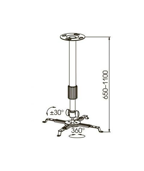 Аксессуары для проекторов: Кронштейн Kromax PROJECTOR-300 потолочный, 2 ст. наклон, белый фотографии