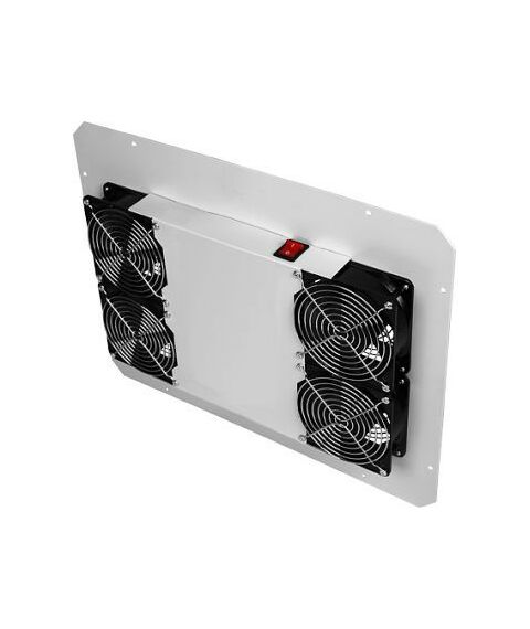 Шкафы и стойки: Вентиляторный блок TLK TLK-FAN4-GY для напольных шкафов, 4 вентилятора, без шнура питания, серый фотографии