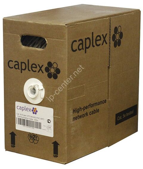 Кабель и разъемы: Кабель UTP уличный  Caplex IZ-C4U5-0203-B305 Cat5e 4 пары UTP PE (внешний, -60°C/+60°С), чёрный, коробка 305 м фотографии