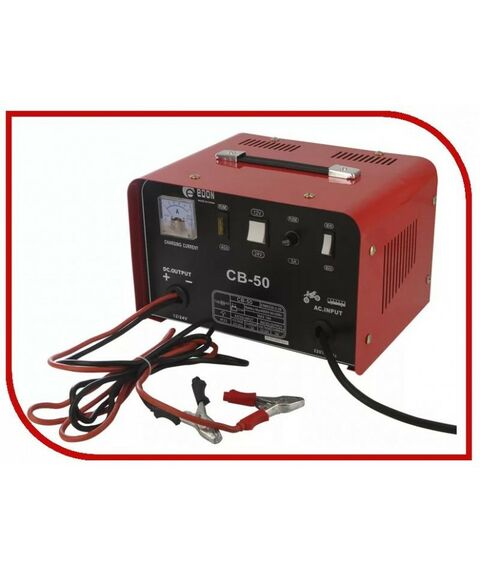 Зарядные и пуско-зарядные устройства: Устройство зарядное EDON CB-50 12/24В, 50-130А, 30-500А/ч, 8.5кг фотографии