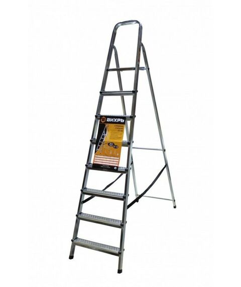 Стремянки и лестницы: Стремянка стальная Вихрь СС 1х8 фотографии