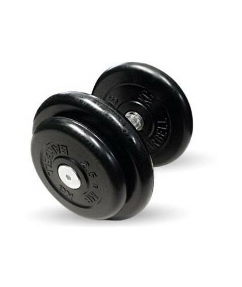 Гантели: Гантель MB BARBELL MB-FdbM-B16 чёрная, неразборная, с вращающающейся хромированной ручкой, 16 кг фотографии