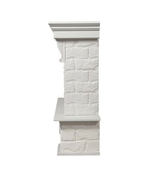 Камины: Портал Firelight Forte 30S WWO камень белый, шпон белёный дуб фотографии