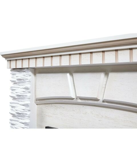 Камины: Портал Firelight Porto Classic камень белый, шпон беленый дуб фотографии