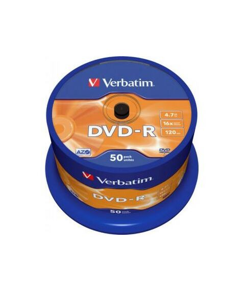DVD±RW, DVD±R, DVD RAM диски: Диски DVD-R Verbatim 4.7Gb 16x уп. 50 шт, на шпинделе [43548] фотографии