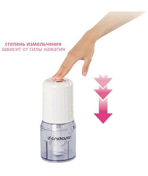 Блендеры: Измельчитель электрический Endever Sigma 60 импульсный режим, 400 Вт, 0.5 л, цвет белый фотографии