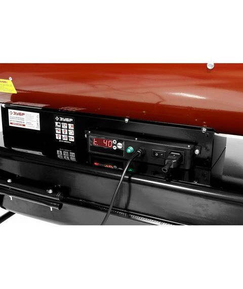 Тепловые пушки: Тепловая пушка дизельная Зубр ДП-К7-52000-Д 220В, 43,0кВт, 1100 м.куб/час, 55,5л, 4,0кг/ч, дисплей, подкл. внеш термост, датчик уровня топлива фотографии