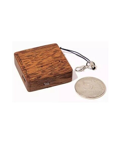 Цифровые диктофоны: Цифровой диктофон Edic-mini Tiny S A61w-300h дерево, размер 12*40*40мм, вес 20г, автономность до 100ч, аккумулятор фотографии