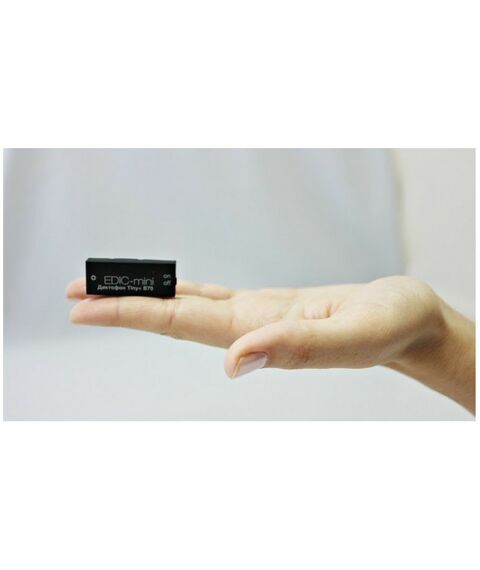 Цифровые диктофоны: Цифровой диктофон Edic-mini Tiny+ B70-75HQ пластик, размер 7*15*37мм, вес 7г, автономность до 12ч, батарейка фотографии