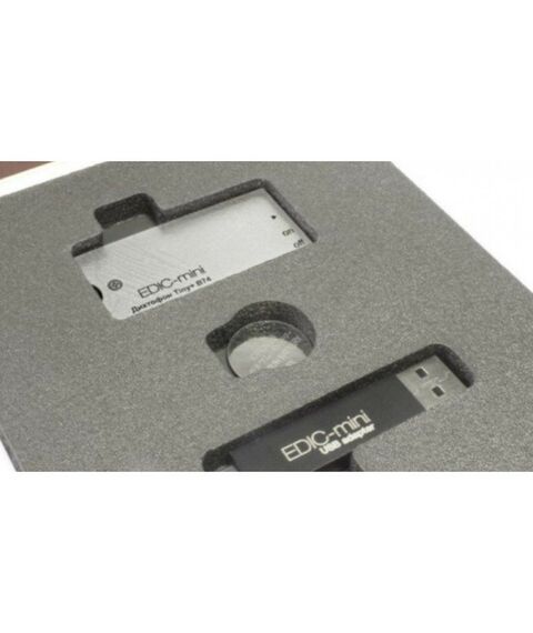 Цифровые диктофоны: Цифровой диктофон Edic-mini Tiny+ B74-1-150HQ Металл, размер 4*28*57мм, вес 9г, автономность до 30ч, батарейка фотографии
