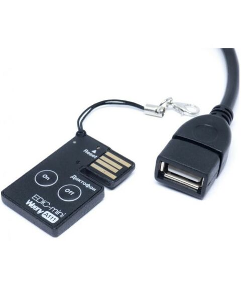 Цифровые диктофоны: Цифровой диктофон Edic-mini Weeny A111 Металл, размер 3.5*24*37.5мм, вес 6гр, автономность до 50ч, аккумулятор фотографии