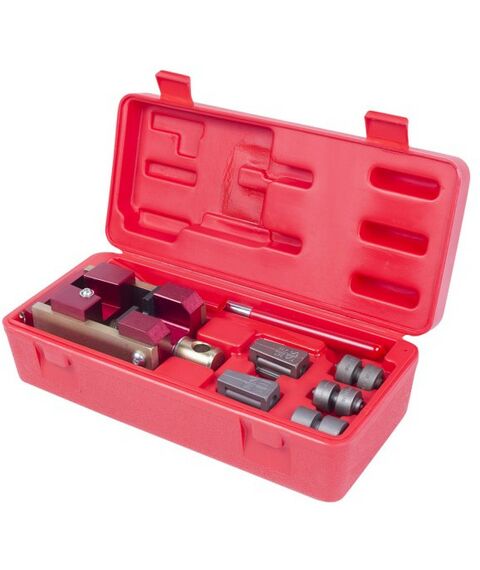 Демонтажный инструмент: Приспособление для развальцовки тормозных трубок МАСТАК 102-10046C 4.75, 6 мм, кейс, 7 предметов фотографии