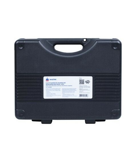 Демонтажный инструмент: Набор оправок для монтажа и демонтажа сайлентблоков МАСТАК 110-20006C 34-82 мм, кейс, 6 предметов фотографии