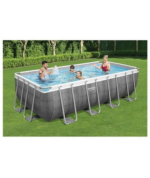 Бассейны: Бассейн каркасный BestWay 488 x 244 x 122 см фильтр-насос, лестница, тент, диспенсер [56996] фотографии