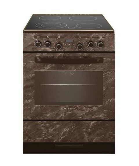 Кухонные плиты: Электрическая плита Гефест 6560-03 0054 электрическая варочная панель (стеклокерамика), духовка электрическая, размеры: 60x60x85 см, цвет: коричневый фотографии