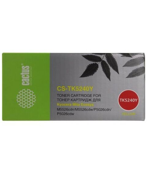 Для Kyocera: Картридж Cactus CS-TK5240Y Yellow для Kyocera Ecosys M5526cdn/M5526cdw/P5026cdn/P5026cdw фотографии