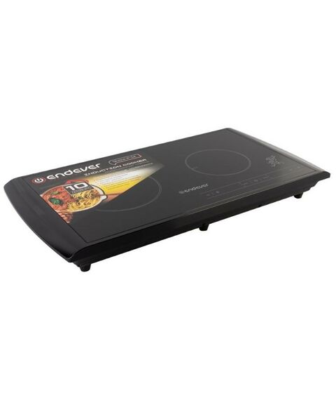 Электроплитки: Плитка индукционная Endever IP-54 двухконфорочная, мощность 1600+1300 Вт, 10 уровней регулировки температуры и мощности фотографии