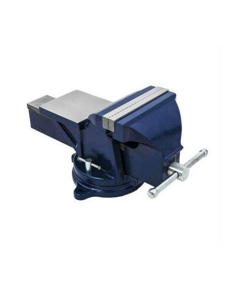 Тиски, струбцины, наковальни: Тиски слесарные Кобальт 245-985 поворотные, ширина губок 125 мм, захват 130 мм, 13 кг, наковальня, коробка фотографии