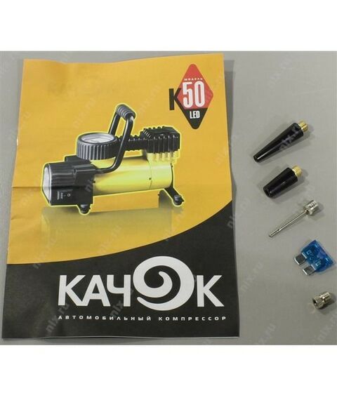 Компрессоры автомобильные: Компрессор автомобильный КАЧОК K50 LED 30 л/мин, 7 атм, фонарь,  спускной клапан фотографии