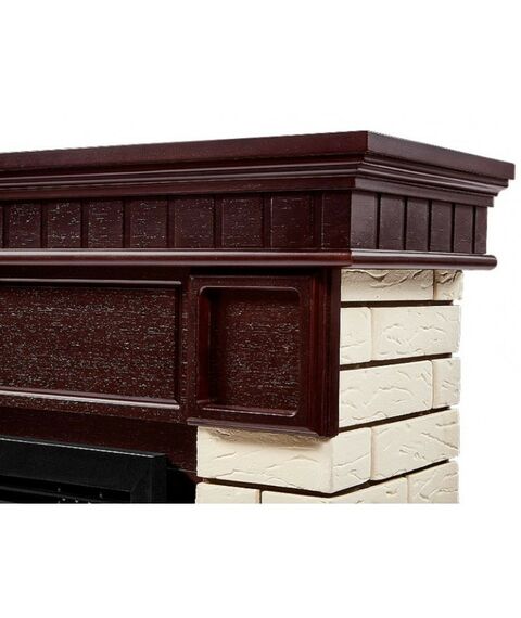 Камины: Портал Firelight Bricks 30 камень бежевый, шпон темный дуб [Bricks 30 BDO] фотографии