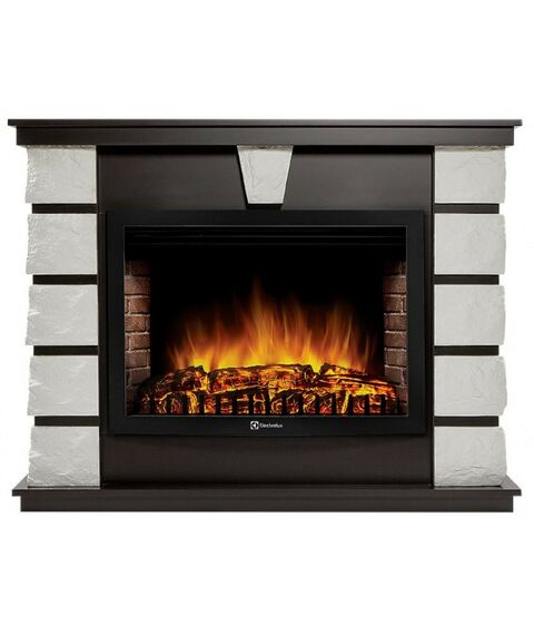 Камины: Портал Firelight Excalibur 30 камень белый, шпон венге [Excalibur 30 WW] фотографии