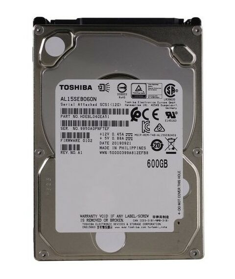 Жесткие диски: Жёсткий диск Toshiba 600 Gb SAS 12Gb/s 2.5" [AL15SEB060N] фотографии