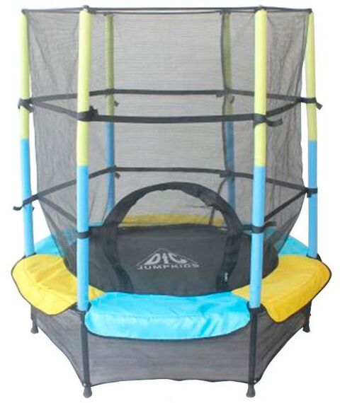 Батуты: Батут DFC JUMP KIDS 55" 137 см, желтый/синий, сетка фотографии