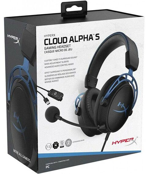 Наушники и гарнитуры: Наушники с микрофоном Kingston HyperX Cloud Alpha S с регулятором громкости [HX-HSCAS-BL/WW] фотографии